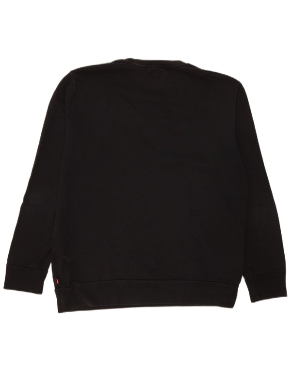 Levi's Graphic Sweatshirt Jumper Large Homme Noir Coton
