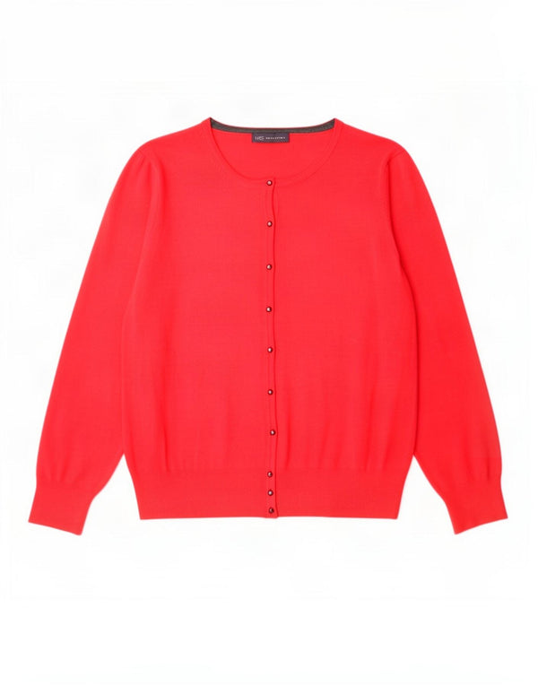 Marks & Spencer Pull Cardigan Femme UK 24 4XL Rouge Viscose