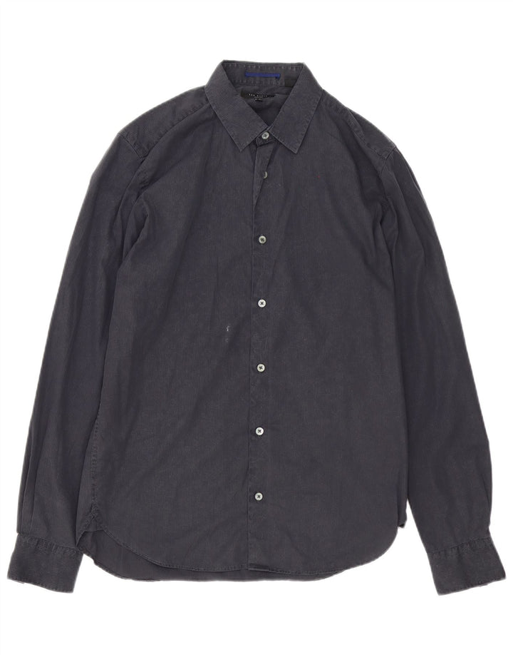 Ted Baker Chemise homme taille 3 coton gris moyen à fines rayures