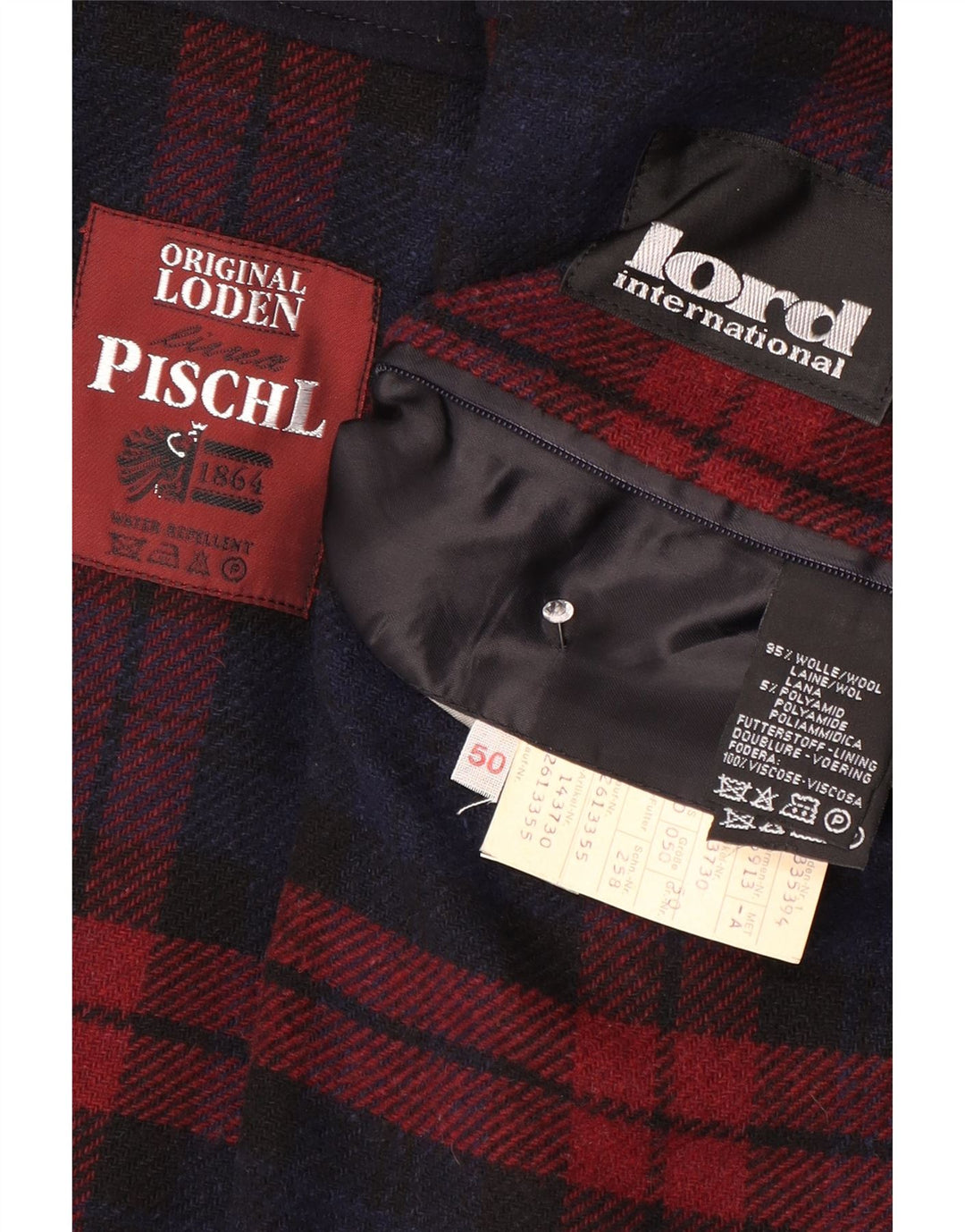 Pischl Manteau Homme EU 50 Grande Laine Bleu Marine