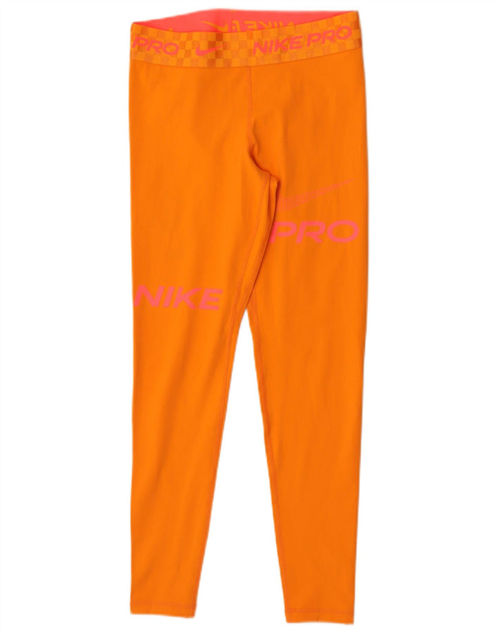Nike Legging graphique Dri Fit pour femme UK 12 Orange moyen Polyester