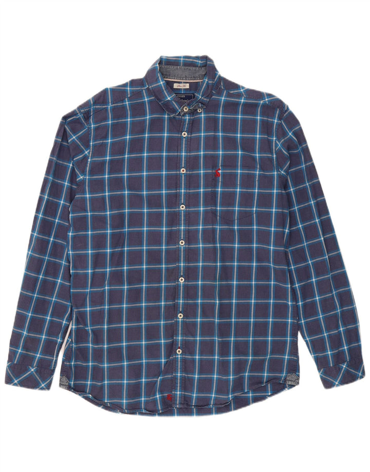 JOULES Chemise Slim Fit Homme Grands Carreaux Bleu Marine Coton