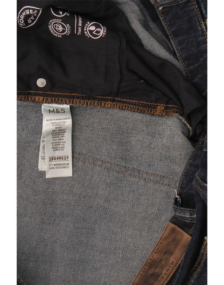 Marks & Spencer Jean droit régulier pour homme W40 L31 bleu marine en coton