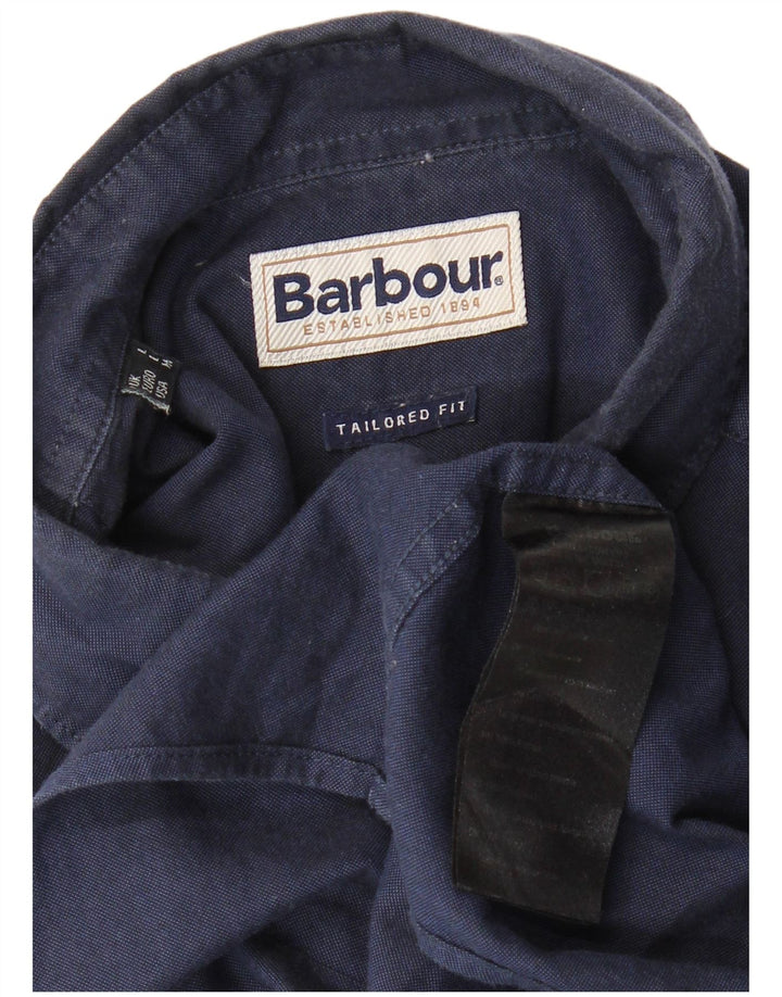 BARBOUR Chemise Coupe Ajustée Homme Large Bleu Marine Coton