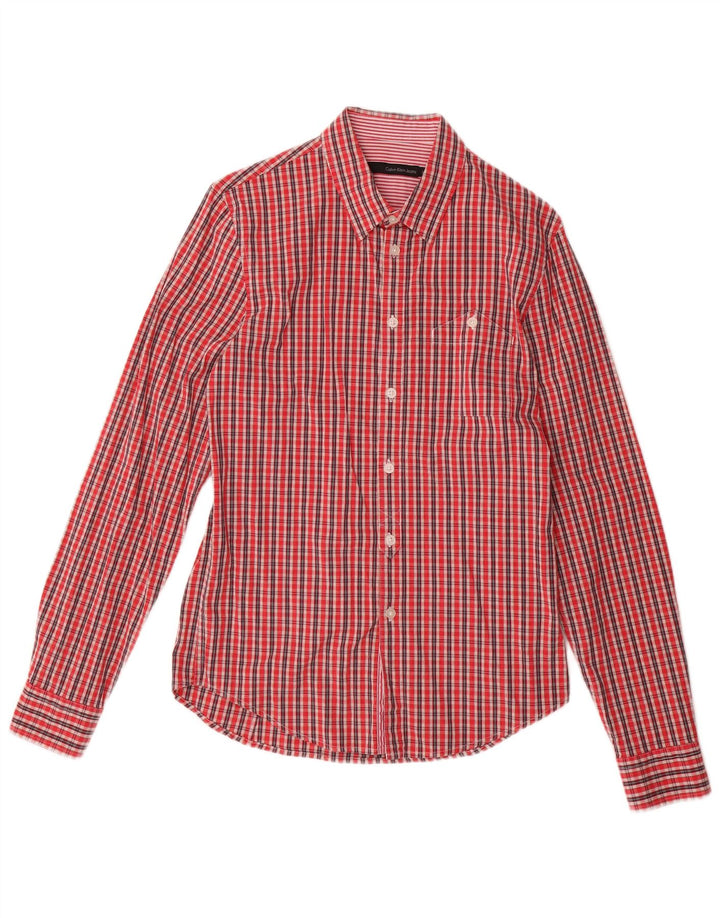 Calvin Klein Jeans Chemise Homme Coton à Carreaux Rouge Moyen