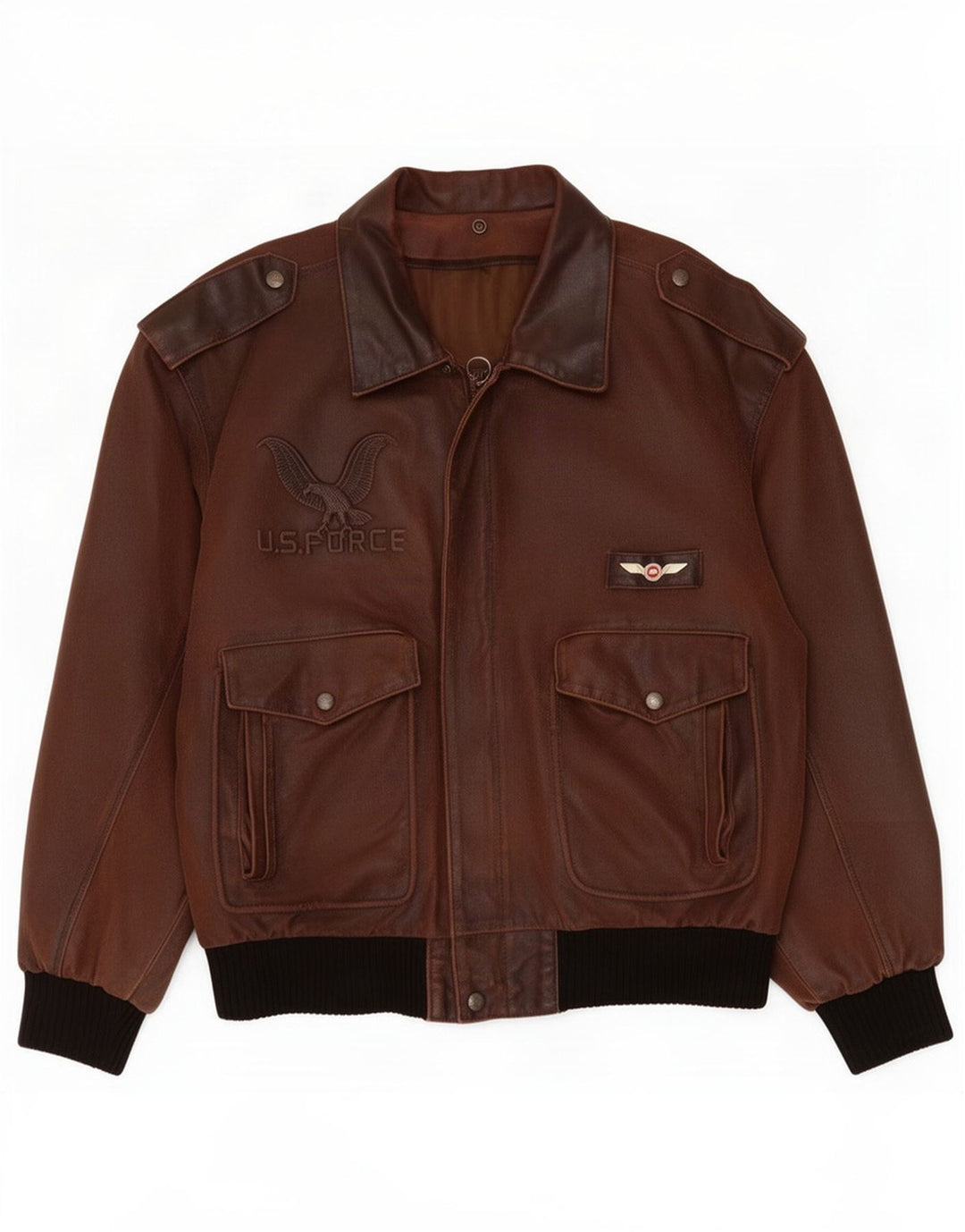 Veste en cuir pour homme U.S Air Force IT 52 XL marron colour block