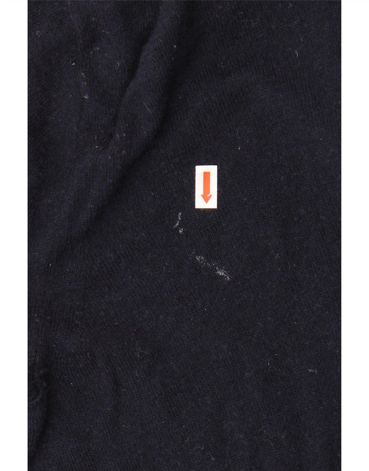 TOMMY HILFIGER Pull à col zippé pour homme Large en laine d'agneau bleu marine