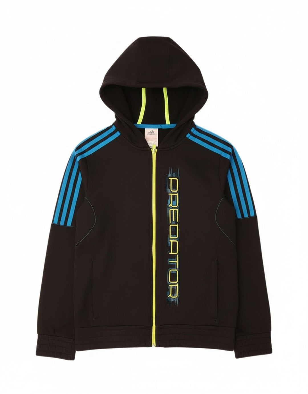 Adidas Pull à capuche zippé Predator Graphic pour garçon 13-14 ans Noir Polyester