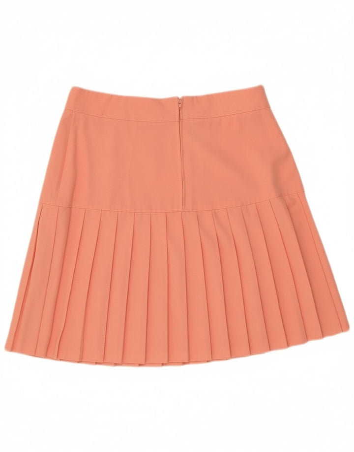 jupe plissée femme vintage EU 42 Grand W30 Orange Polyester