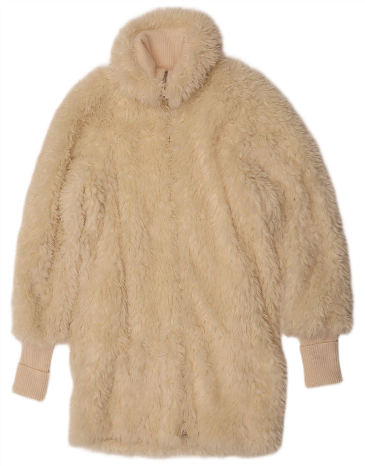Gas Manteau en fausse fourrure pour femme UK 14 Medium Off White
