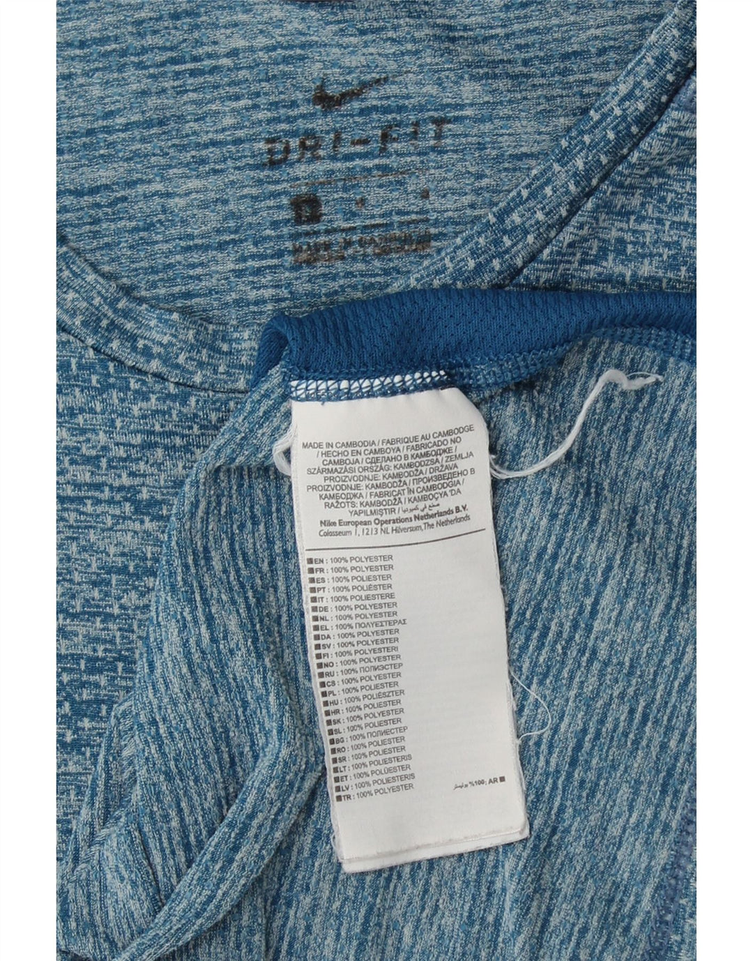 NIKE T-Shirt Dri Fit Homme Bleu Moyen Polyester