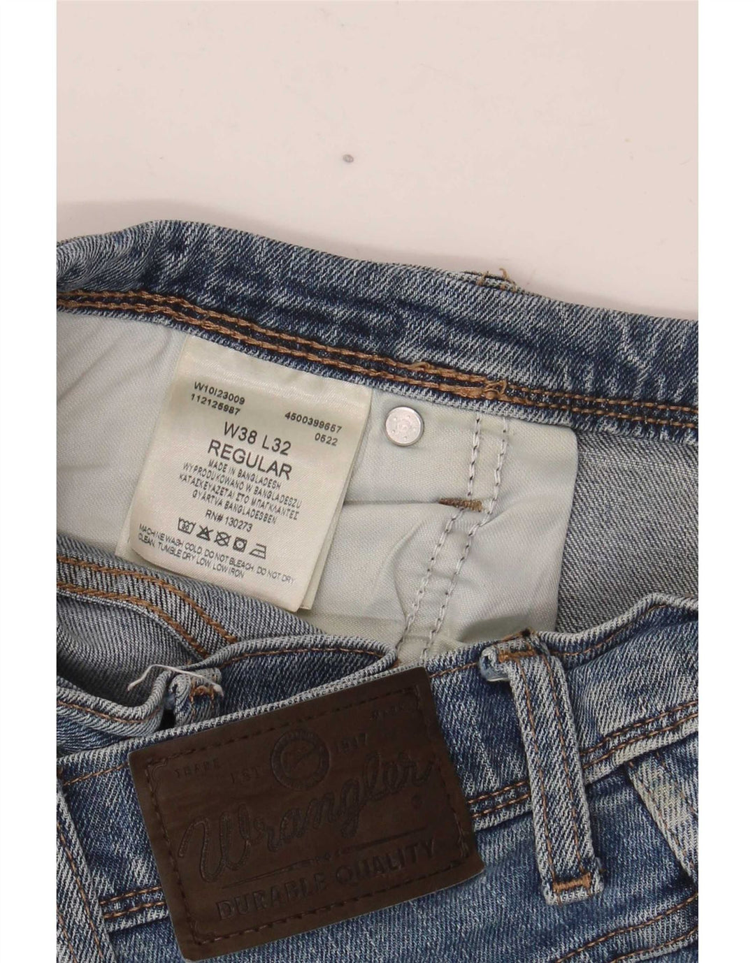Wrangler Jean droit coupe droite W38 L32 en coton bleu pour homme