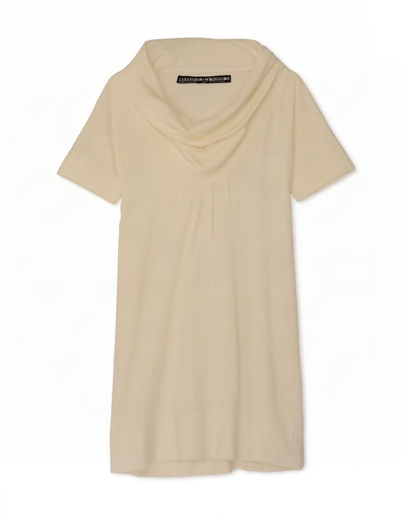 Zara Robe droite pour femme UK 14 Large Blanc cassé