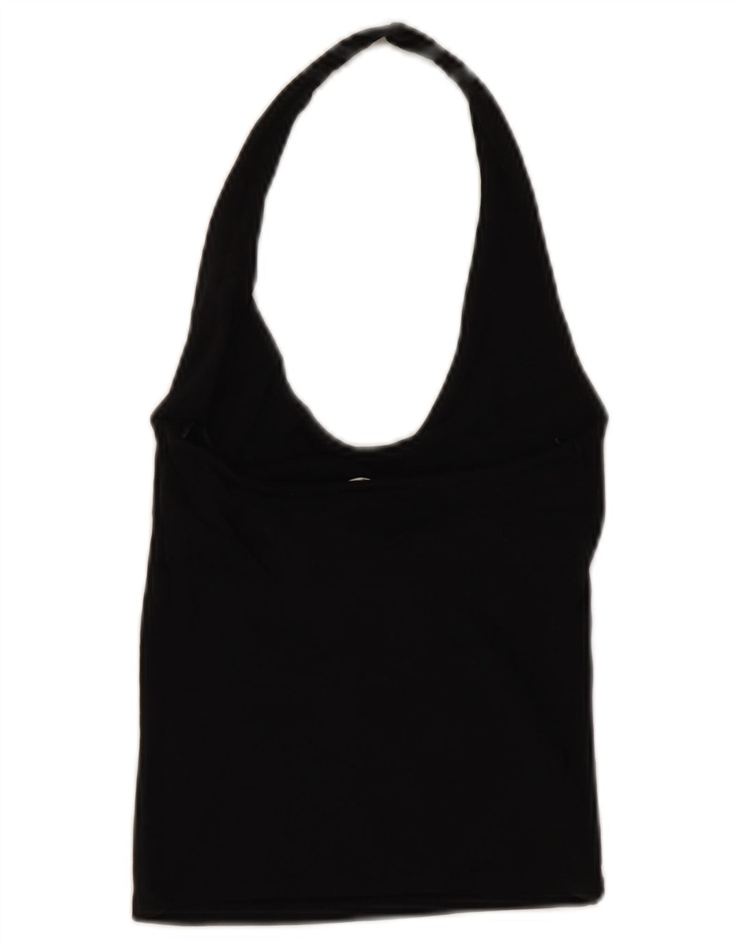 Zara Womens Crop Halter Top UK 12 Moyen Noir Coton