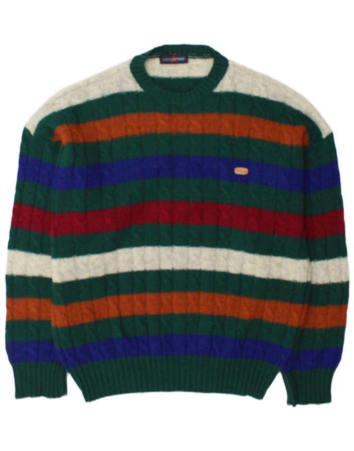 Les Copains Pull Col Rond XL Laine Rayée Multicolore Homme