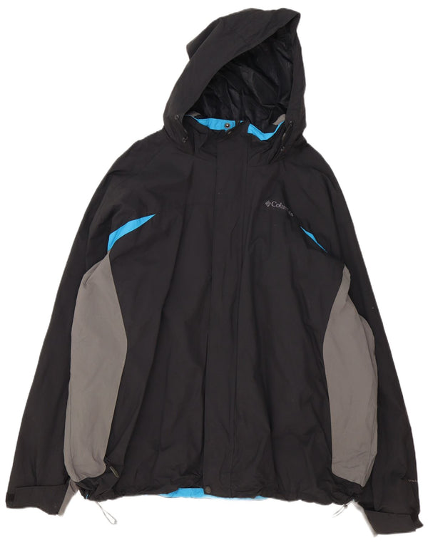 Columbia Veste de pluie à capuche Omni-Shield pour homme UK 44 2XL Noir Colourblock