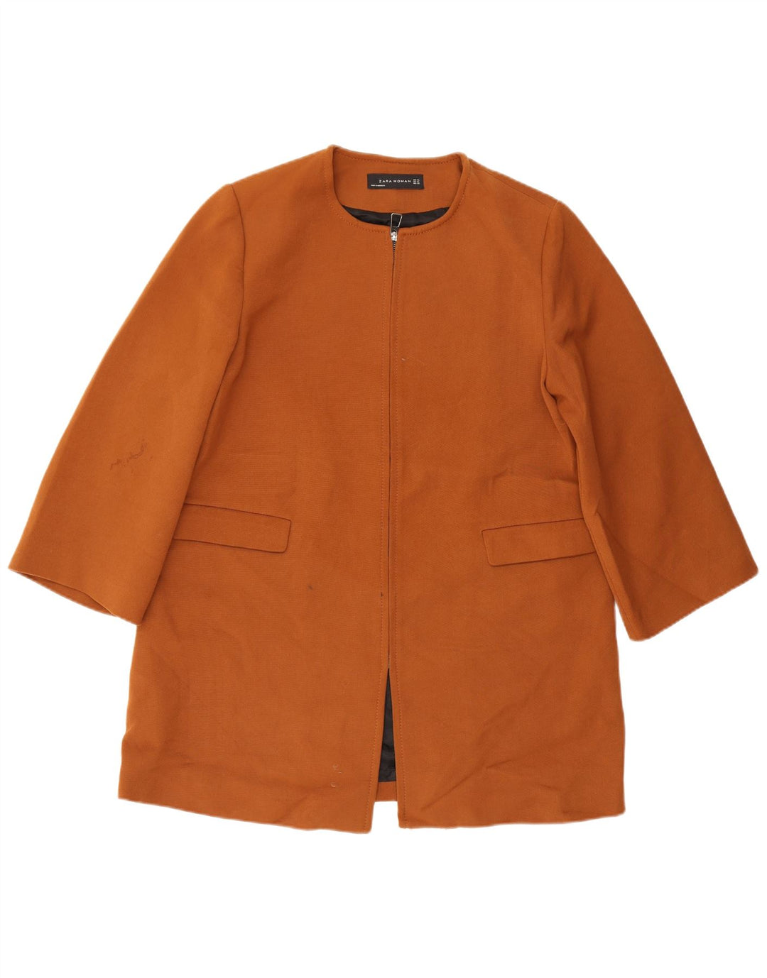 Zara Manteau Femme UK 18 XL Marron Polyester