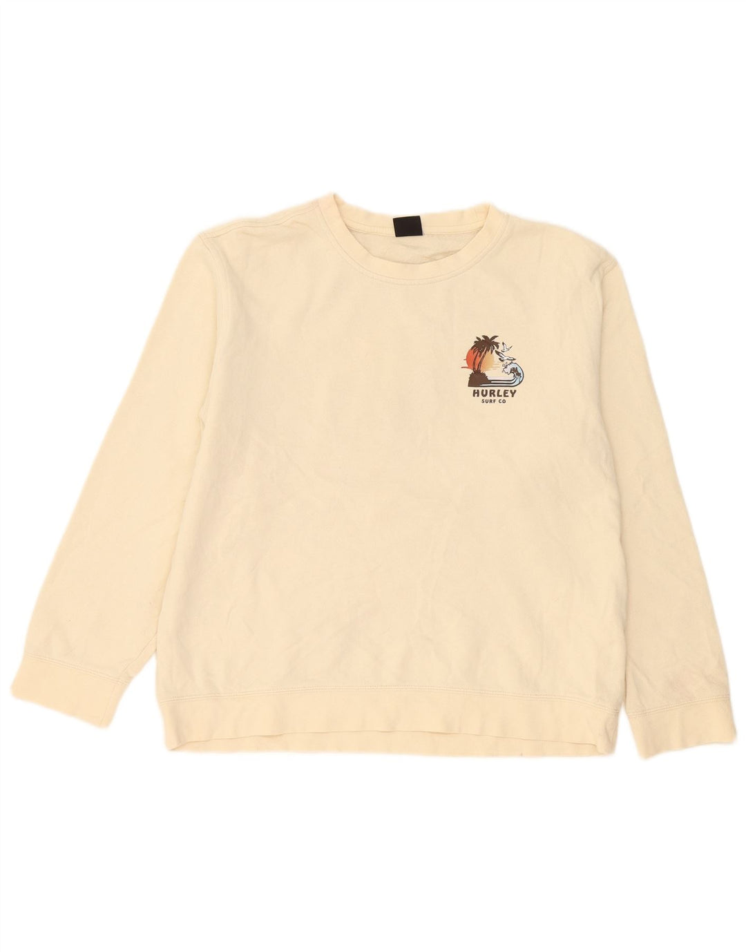 Hurley Sweat-Shirt Graphique Homme Beige Moyen Coton