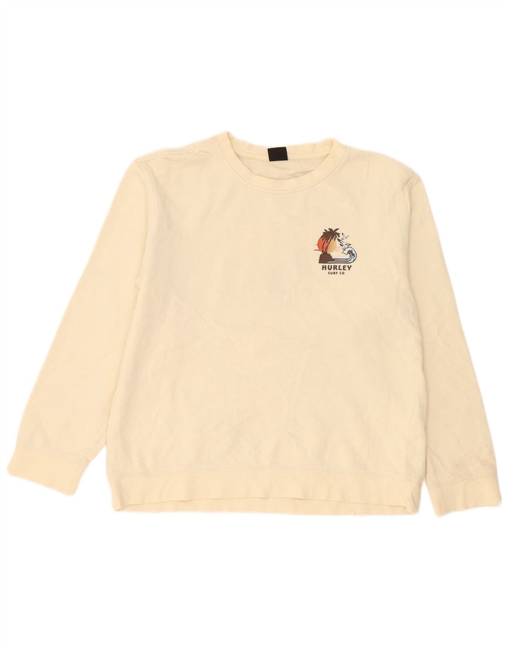 Hurley Sweat-Shirt Graphique Homme Beige Moyen Coton