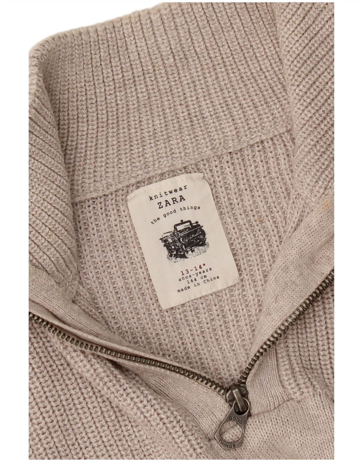 Zara Pull col zippé garçon 13-14 ans Beige