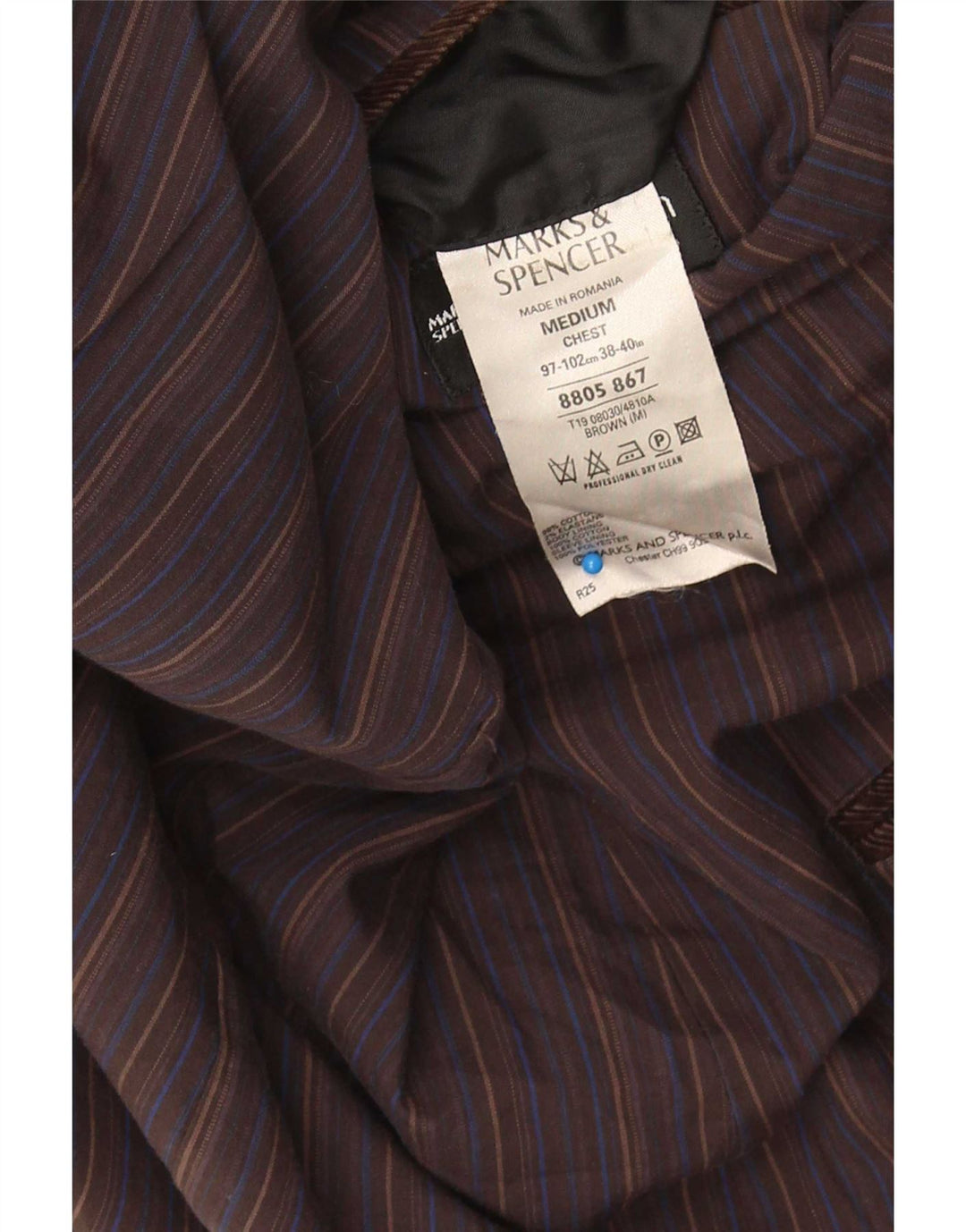 Marks & Spencer Veste blazer en velours côtelé à 2 boutons pour homme UK 38 Marron moyen
