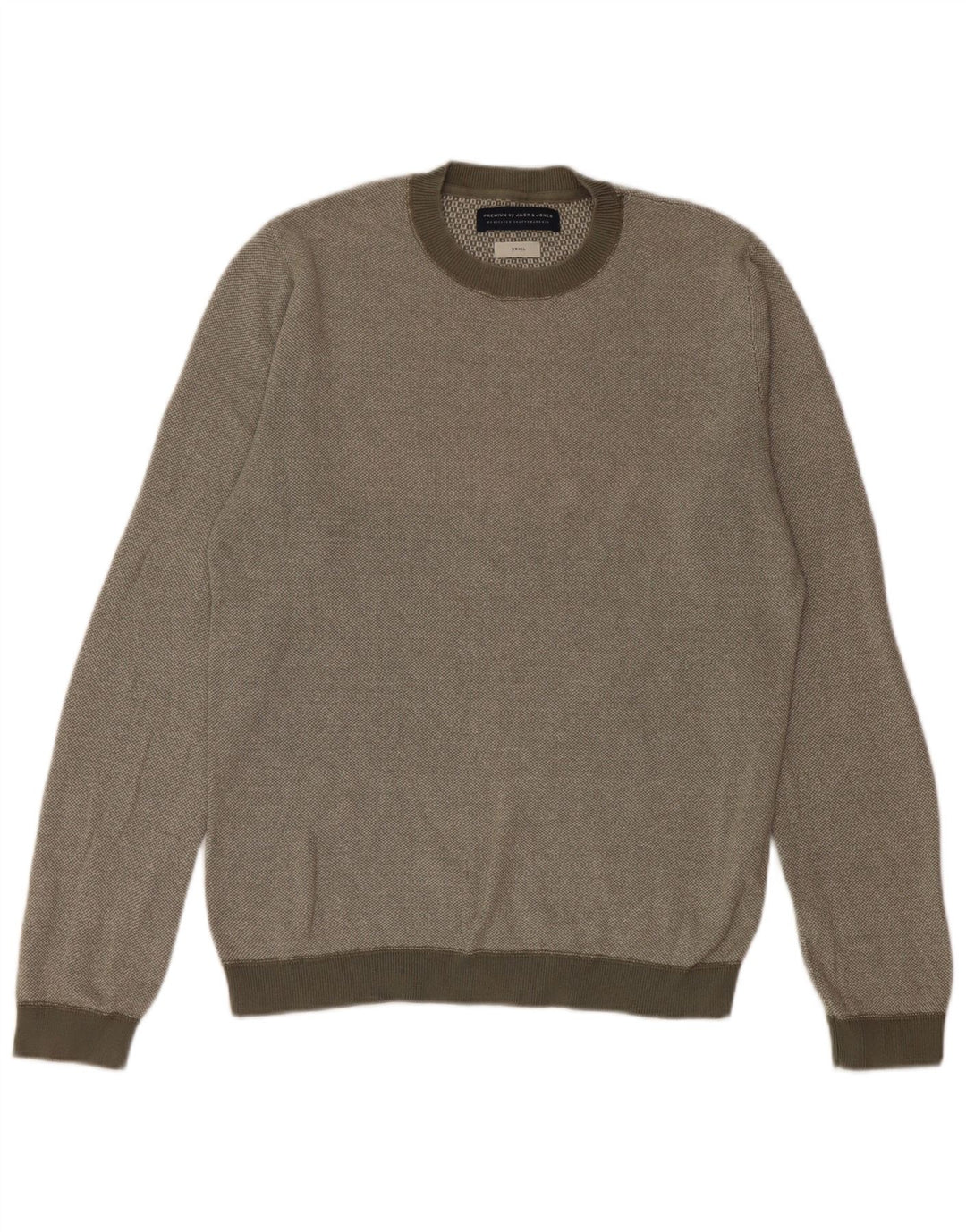 Jack & Jones Pull à col rond pour homme Petit Kaki Coton