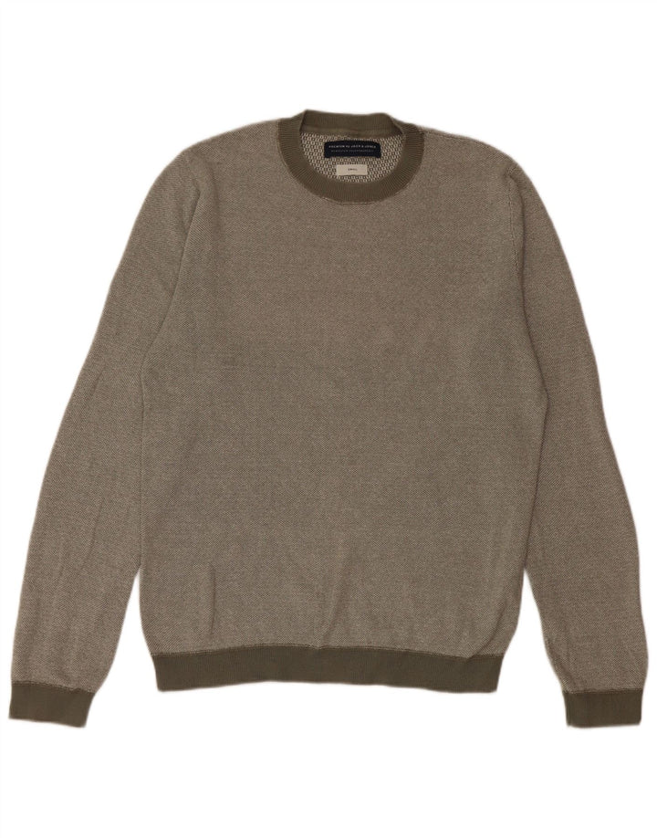 Jack & Jones Pull à col rond pour homme Petit Kaki Coton