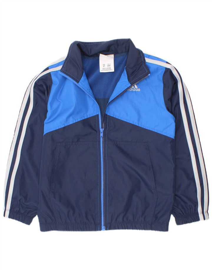 Adidas Veste de Survêtement Garçon 3-4 Ans Bleu Marine Colorblock Polyester