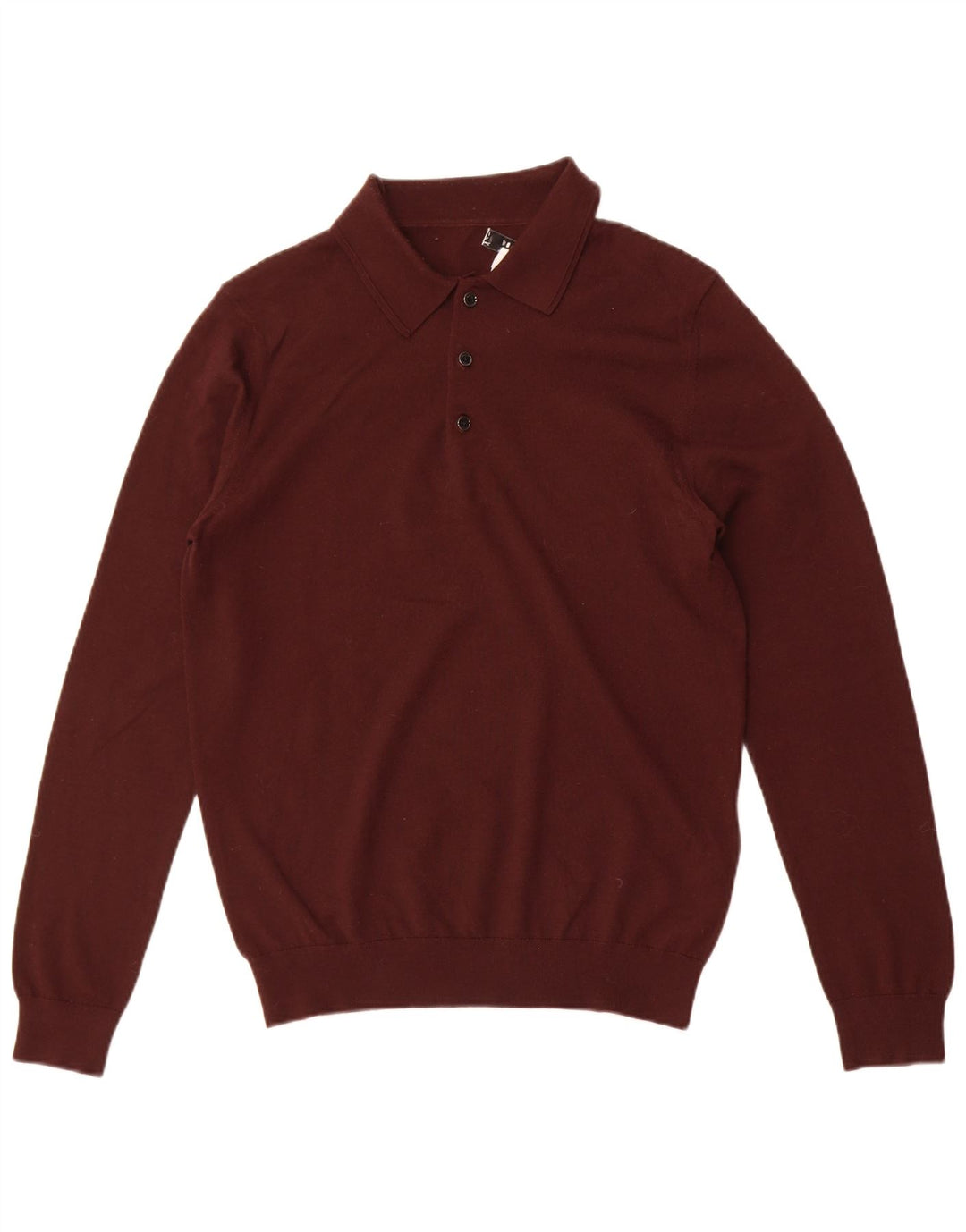 Reiss Pull à col polo pour homme en laine mérinos marron moyen