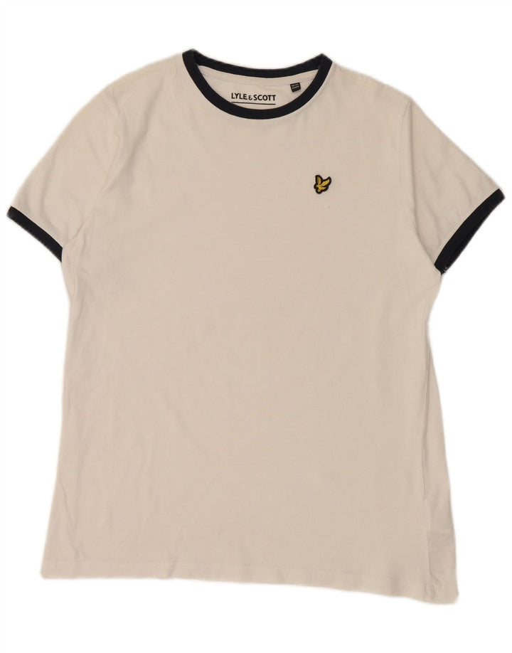 LYLE & SCOTT Haut T-Shirt Garçon 12-13 ans Blanc Coton