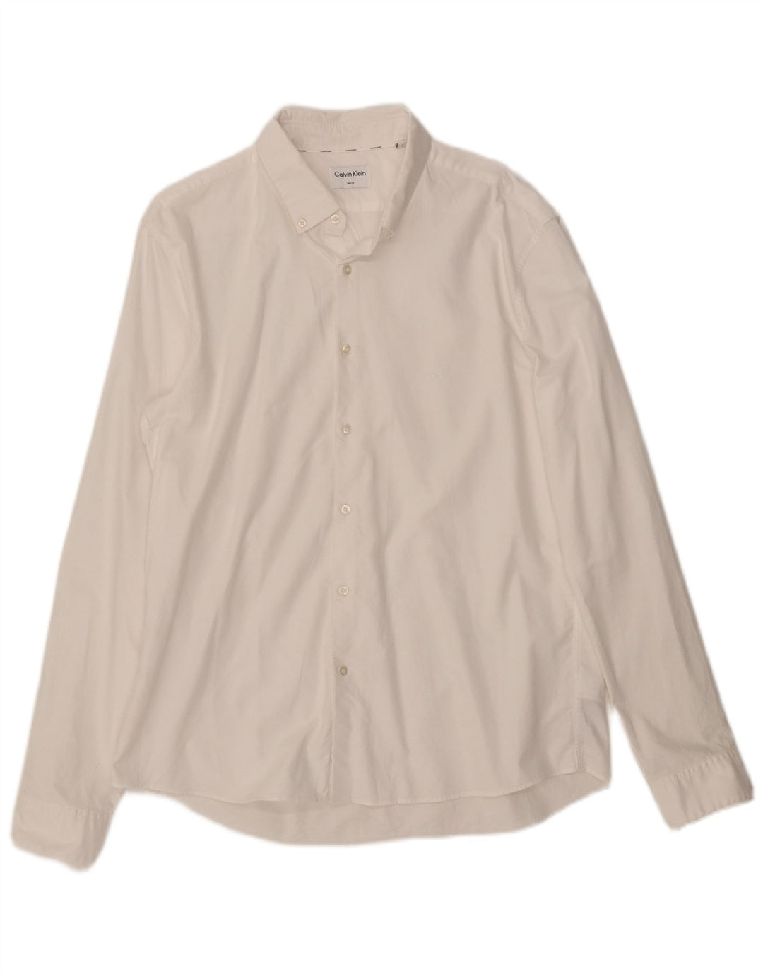 CALVIN KLEIN Chemise Slim Fit Homme Taille 43 Grand Coton Blanc