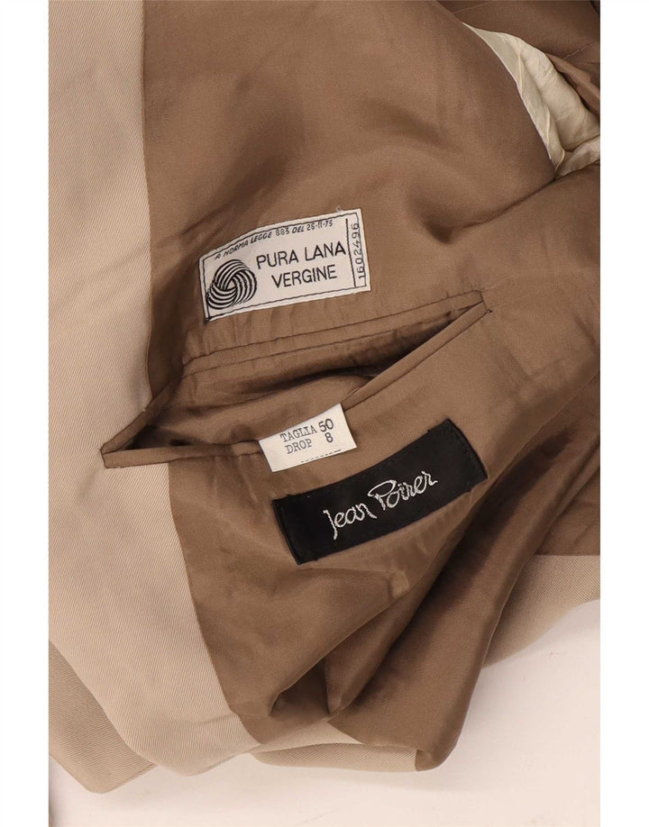 Veste Blazer Double Boutonnage Vintage Homme IT 50 Grande Laine Vierge Beige