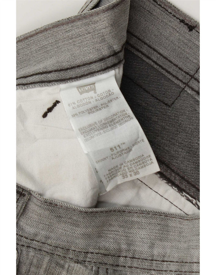 Levi's Jean Slim 511 Homme W33 L30 Gris Moucheté Coton