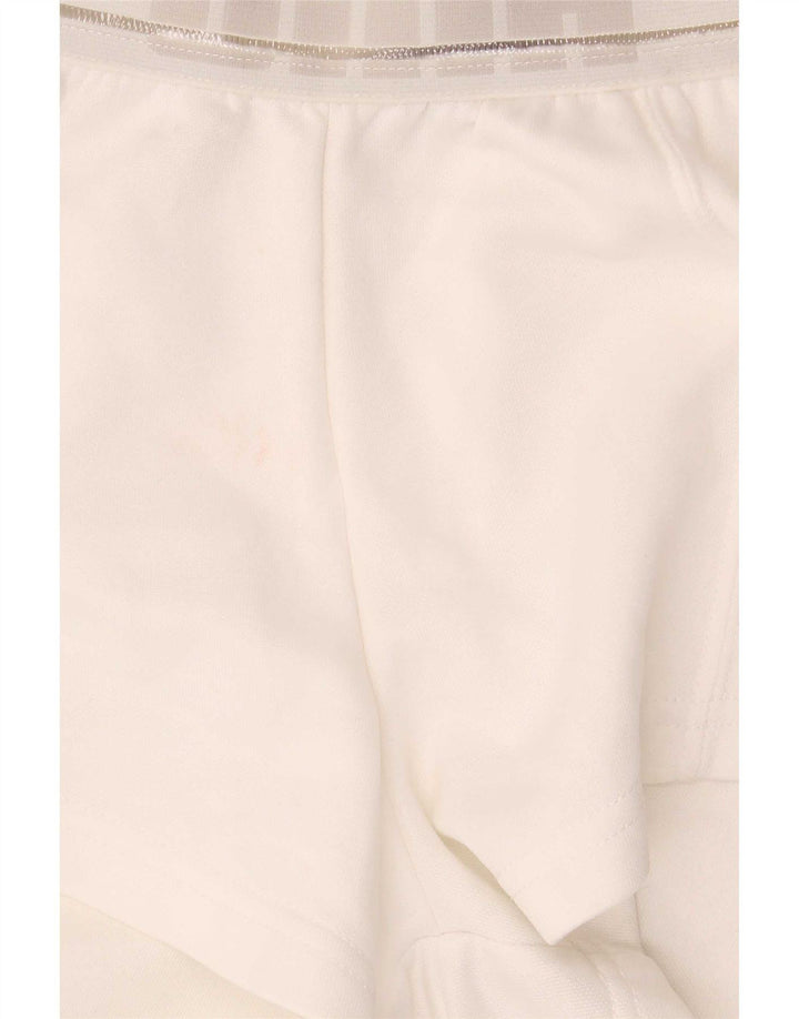 Puma Short de sport graphique pour femme UK 8 Small Blanc Polyester