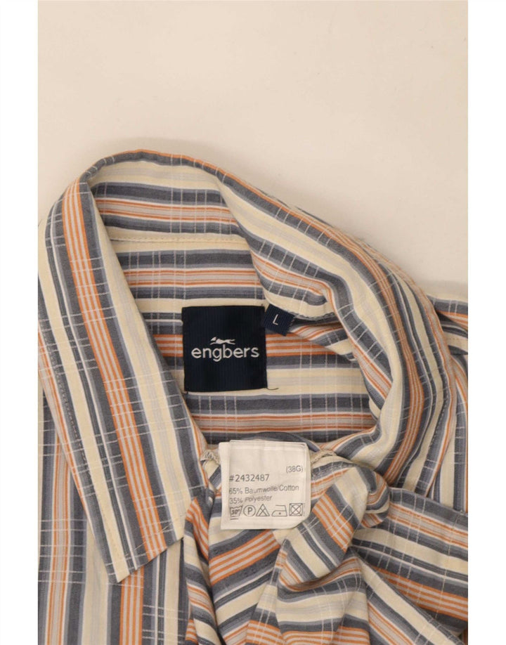 Engbers Chemise à manches courtes pour homme en coton à rayures multicolores