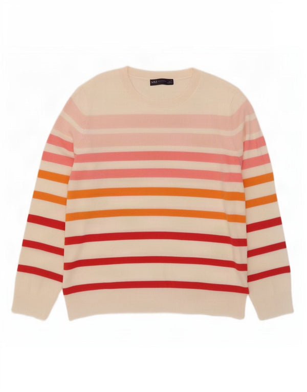 Marks & Spencer Pull col bateau pour femme UK 14 Large Multicolore