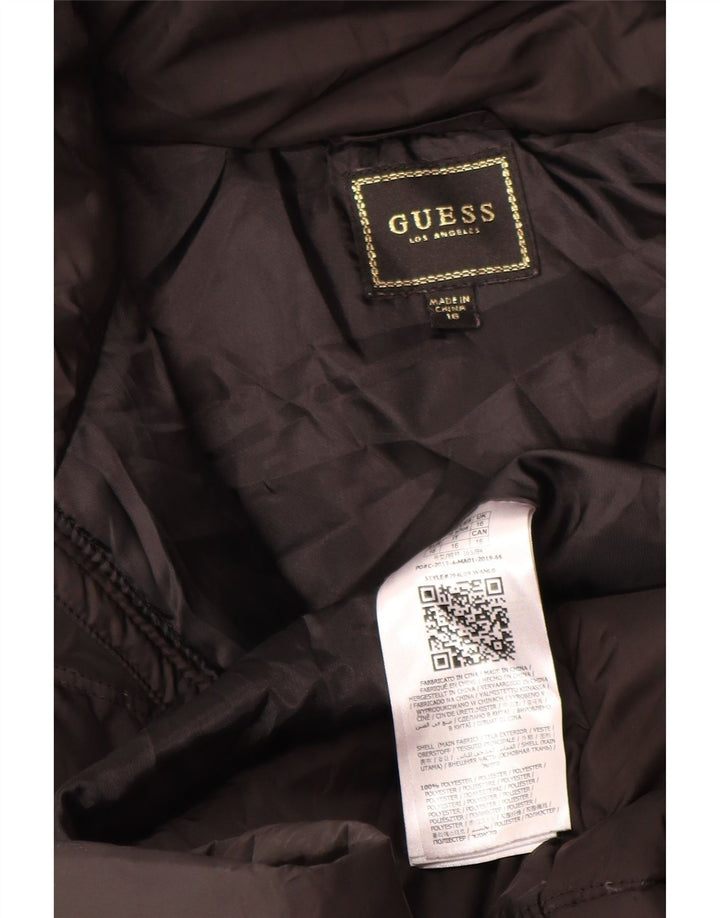 Guess Manteau rembourré à capuche pour filles 15-16 ans Noir Polyester