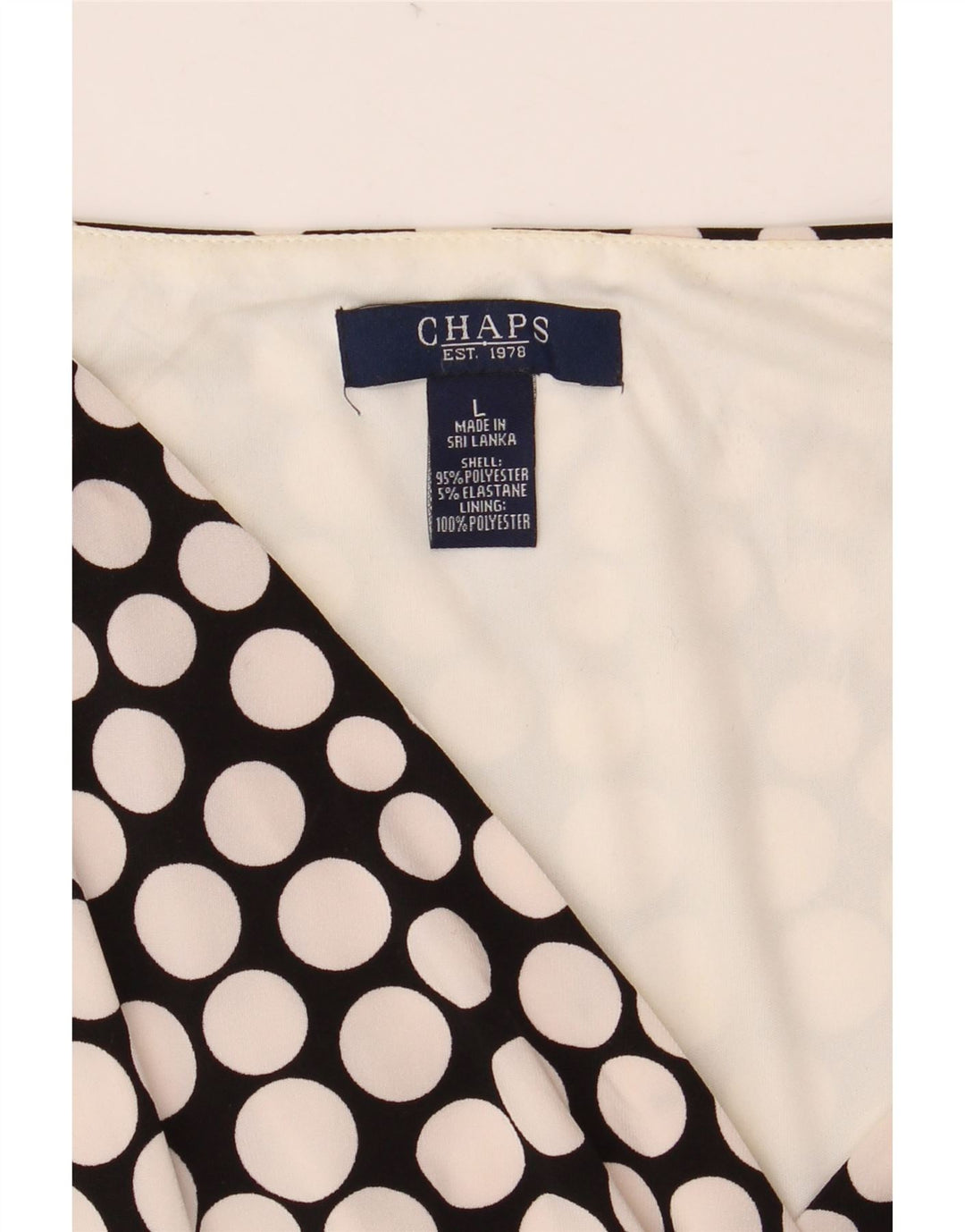 CHAPS Robe longue sans manches pour femme UK 44 Large Noir à pois en polyester