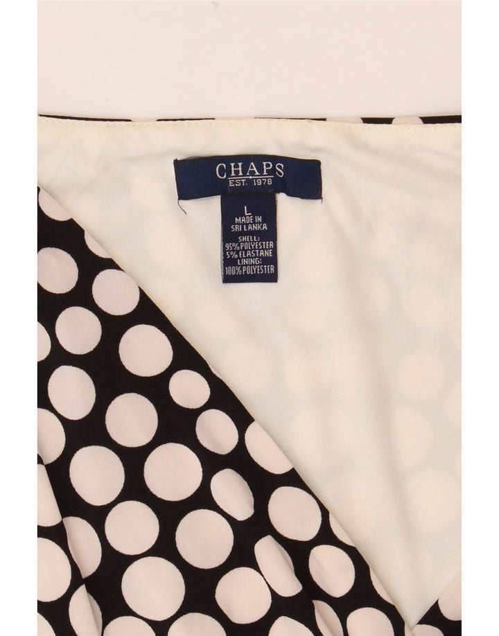 CHAPS Robe longue sans manches pour femme UK 44 Large Noir à pois en polyester