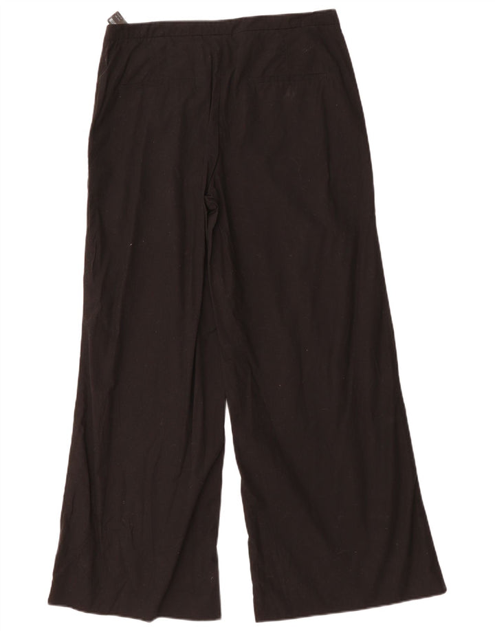 MASSIMO DUTTI Pantalon chino large pour femme EU 40 Medium W30 L29 Noir