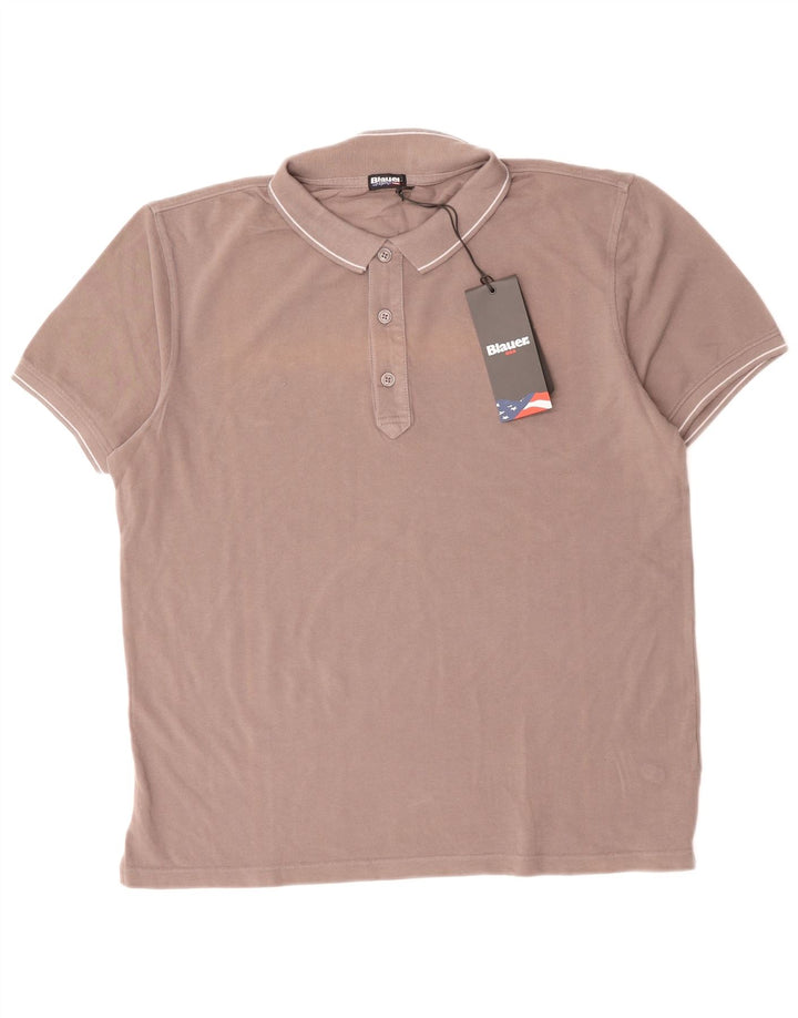 BLAUER Polo Homme XL Gris Coton
