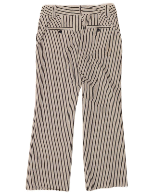 Zara Pantalon de costume droit pour femme EU 38 Small W28 L29 Noir à fines rayures