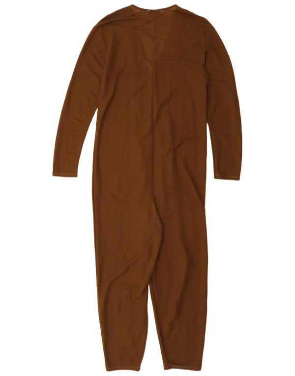 ZARA Combinaison à manches longues pour femme UK 10 Small Marron Viscose