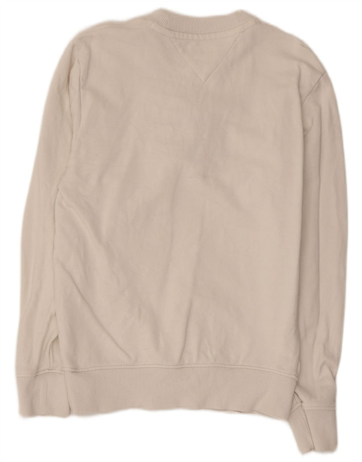 TOMMY HILFIGER Sweat-shirt graphique pour femme UK 6 XS Coton blanc