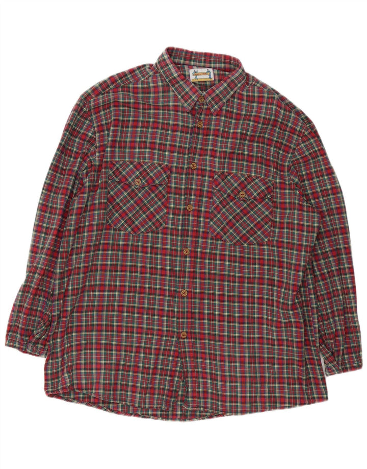 chemise en flanelle homme vintage XL Red Check