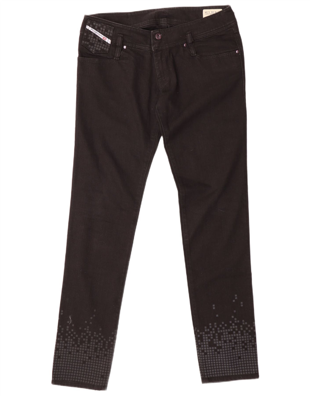 Diesel Jean Slim Matic Femme W31 L34 Coton Géométrique Noir