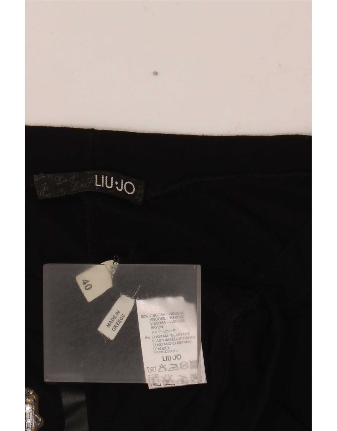 Liu Jo Haut graphique Batwing pour femme à manches 3/4 IT 40 Small Noir Viscose