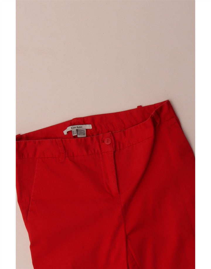 Pantalon Chino Droit Femme ZARA EU 38 Small W28 L23 Coton Rouge