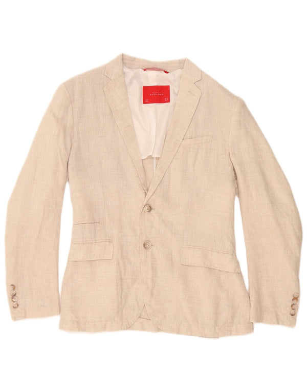 Zara Veste Blazer 2 Boutons Homme EU 46 Petit Beige