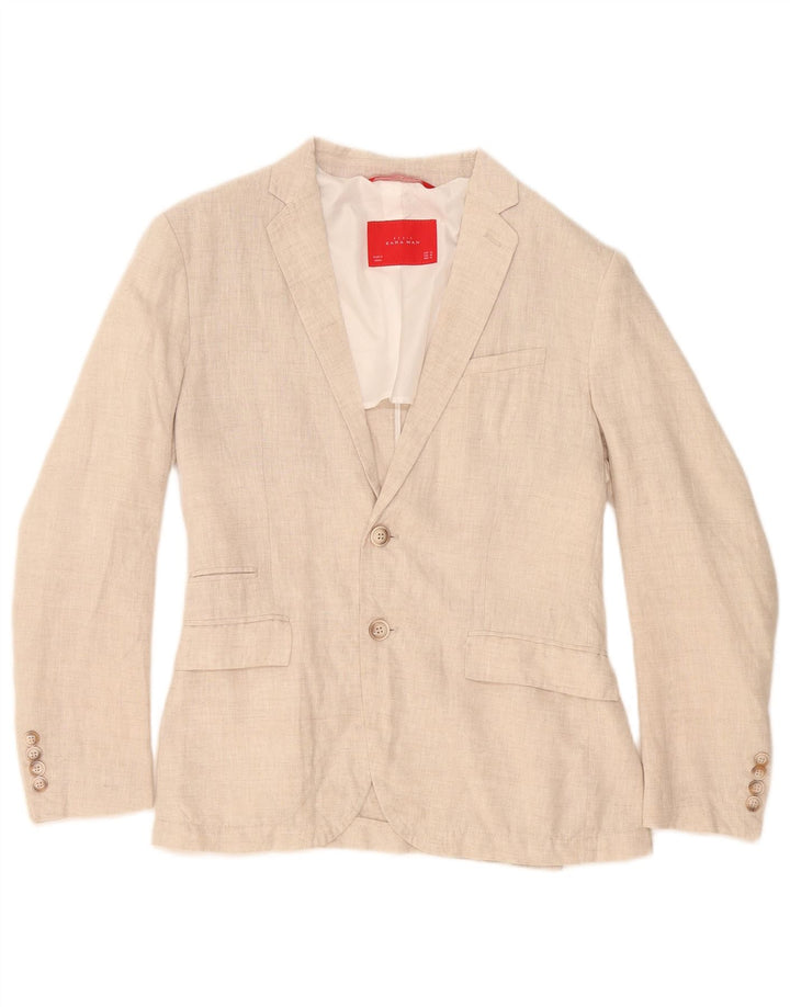 Zara Veste Blazer 2 Boutons Homme EU 46 Petit Beige